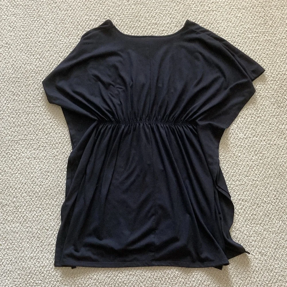 Old Navy Swim Cover Up Black Like New Size Small Ruched Drawstring Soft Stretch